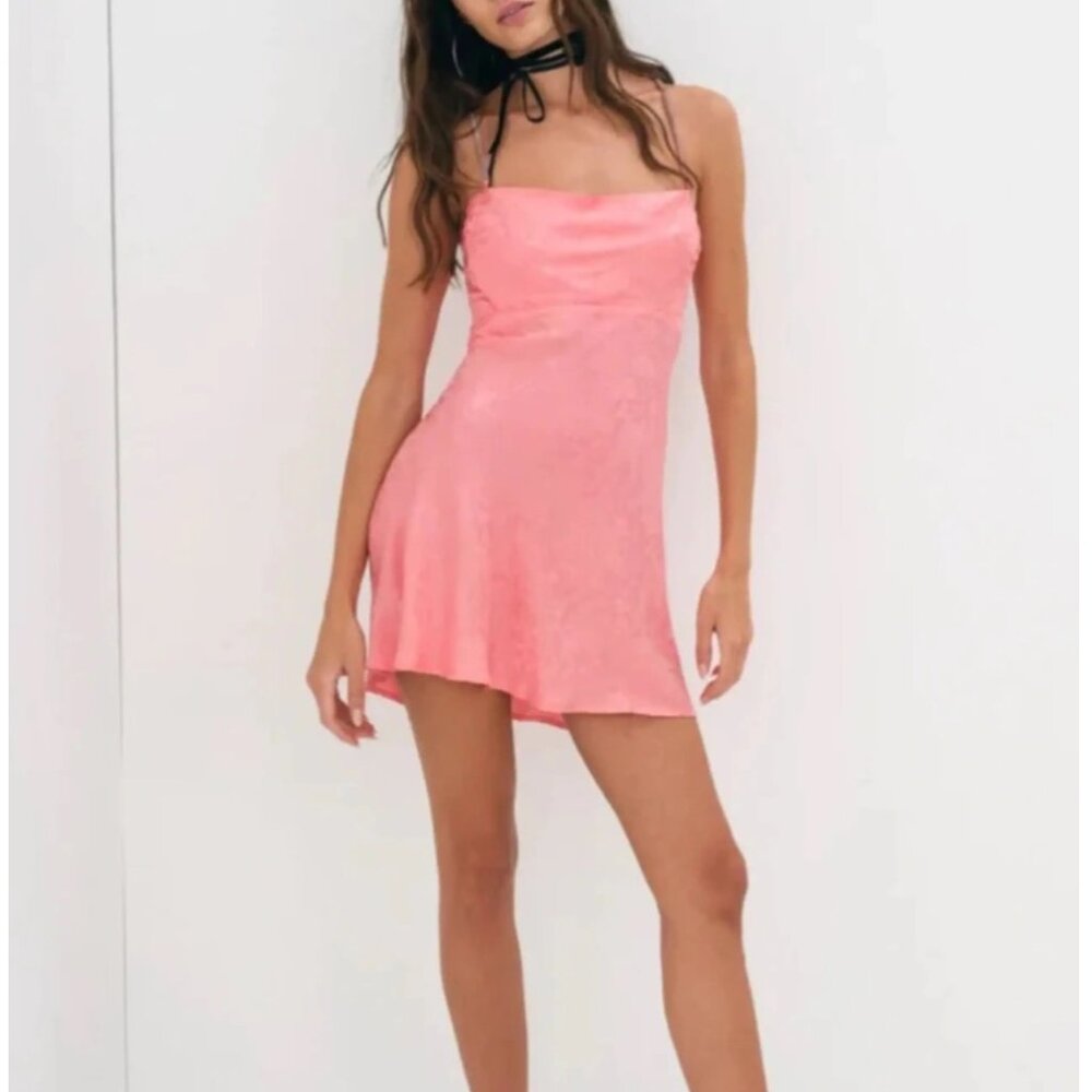 BNWT For Love & Lemons Flirty, Romantic Pink Slip Dress, Size S